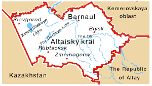 Map of Russia region - Altaisky krai - political ...